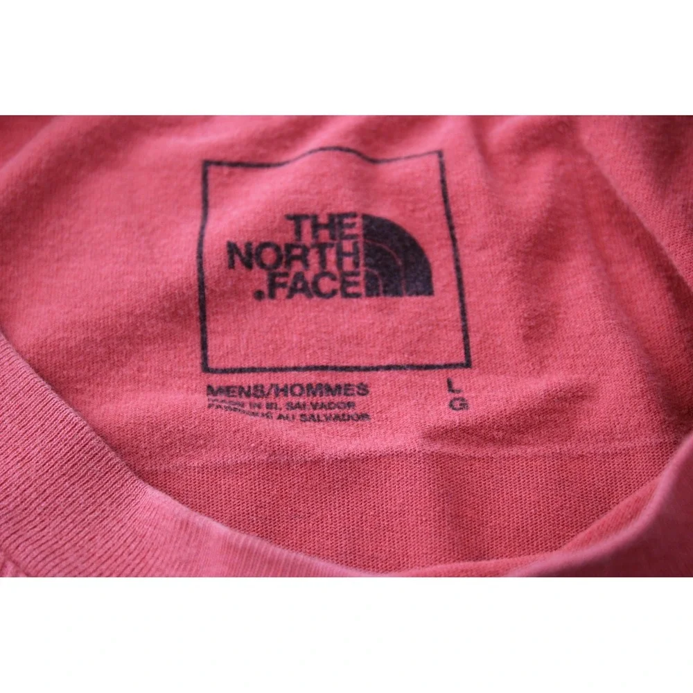 The North Face Mens Large Red Short Sleeve Logo Graphic T-Shirt Distressed